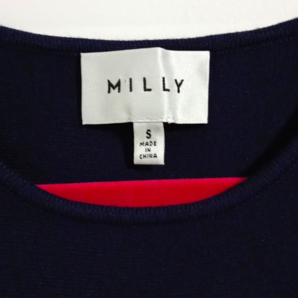 🆕 💙Milly💙 - Navy Sleeveless Detail Hem Shift Dress - Picture 3 of 8